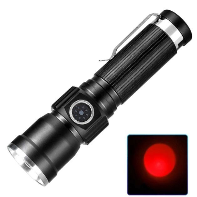 Ліхтар PLD-1812-T6 (Red), 1x18650, индикация заряда, ЗУ Type-C, zoom, Box F00072810 фото