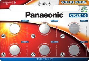 Батарейка літієва Panasonic CR-2016EL/6B CR2016 блістер, 6 шт F00073113 фото