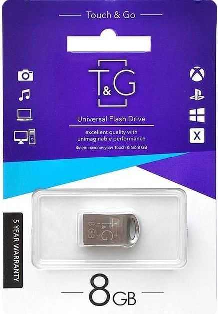 Накопичувач USB 8GB T&G металева серія 105 F00068895 фото