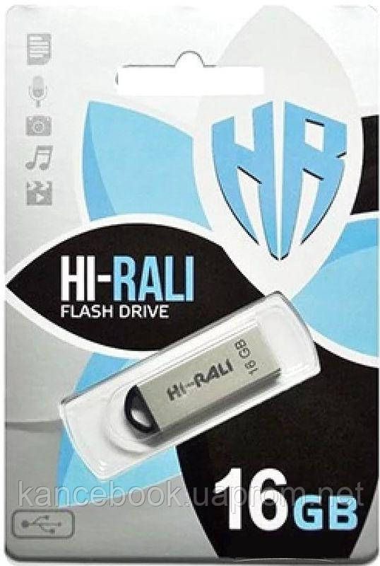 Накопичувач USB 16GB Hi-Rali Fit серiя срібло F00072668 фото