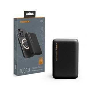 Повербанк VIDEX 10000mAh Wireless Power bank VPB-331 15W+PD20W Black F00073807 фото
