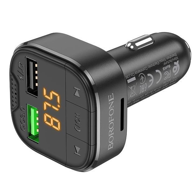 FM-модулятор BOROFONE BC43 Flash QC3.0 чорний F00068336 фото