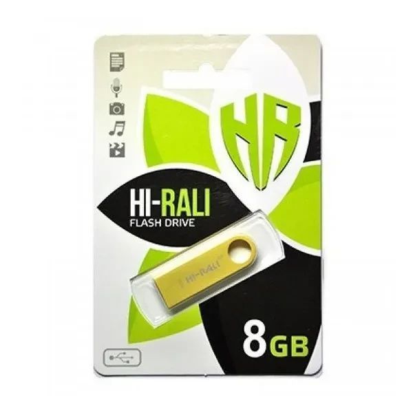 Накопичувач USB 8GB Hi-Rali Shuttle серiя золото F00072705 фото