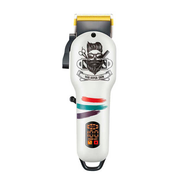 Машинка для стрижки акумуляторна (clipper) VGR V-699 WHITE, 4 насадки, LED display F00074714 фото
