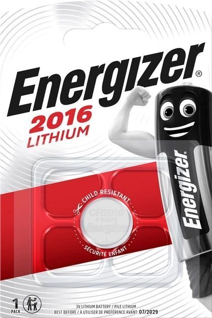 Батарейка літієва ENERGIZER CR2016 уп 1шт. F00067908 фото