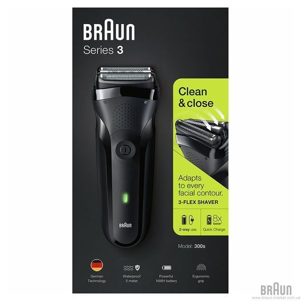 Електробритва BRAUN 300 Вт,Sries 3 типу 5408 black F00062992 фото