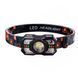 Ліхтар налобний ZL-009+6SMD(WHITE+RED), Motion Sensor, Li-Ion аккум., ЗП Type-C F00073826 фото