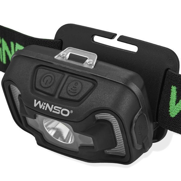 Ліхтар налобний WINSO 300Lm, 5W CREE XTE + COB, 1800mAh, Sensor White/Red (40шт.) F00076222 фото