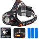 Ліхтар налобний NIGHT VISION FLUORESCENCE 8096 1 РЕЖИМ WHITE LASER LED PM10-TG+COB, 3x18650, ЗП Typ F00074680 фото