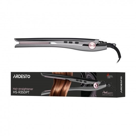 Догляд за волоссям випрямляч Ardesto HS-R350PT Pink Touch, 32Вт, 110-200C,кераміка, сірий+рожевий F00076838 фото