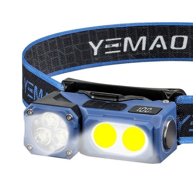 Ліхтарик налобний ліхтар YEMAO YM-T614, 380LM, акумулятор 700 mAh, із червоним світлом F00073829 фото