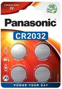 Батарейка літієва Panasonic Lithium CR2032 3V Blister 4шт F00067987 фото