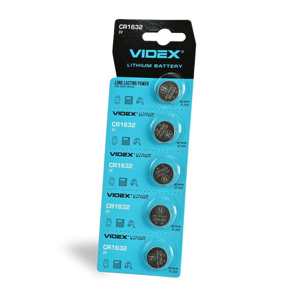 Батарейка літієва Videx CR1632 5pcs BLISTER CARD F00068033 фото