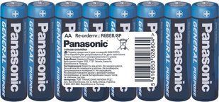 Батарейка вугільно-цинкова Panasonic R6BER/8P GENERAL PURPOSE AA(R6) плівка, 8 шт. F00067821 фото