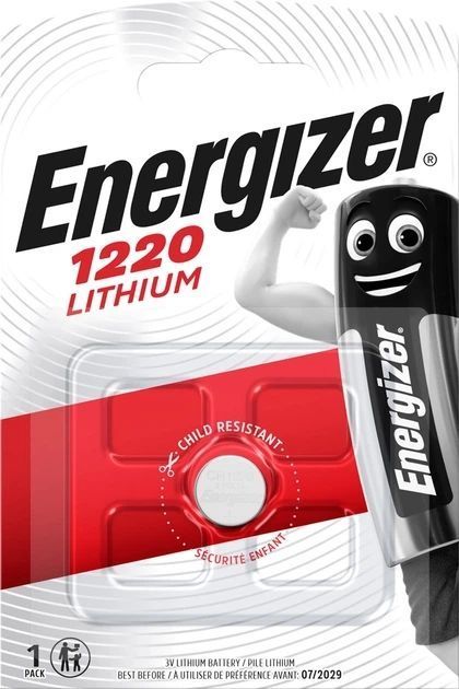 Батарейка літієва ENERGIZER CR1220 уп 1шт. F00067901 фото