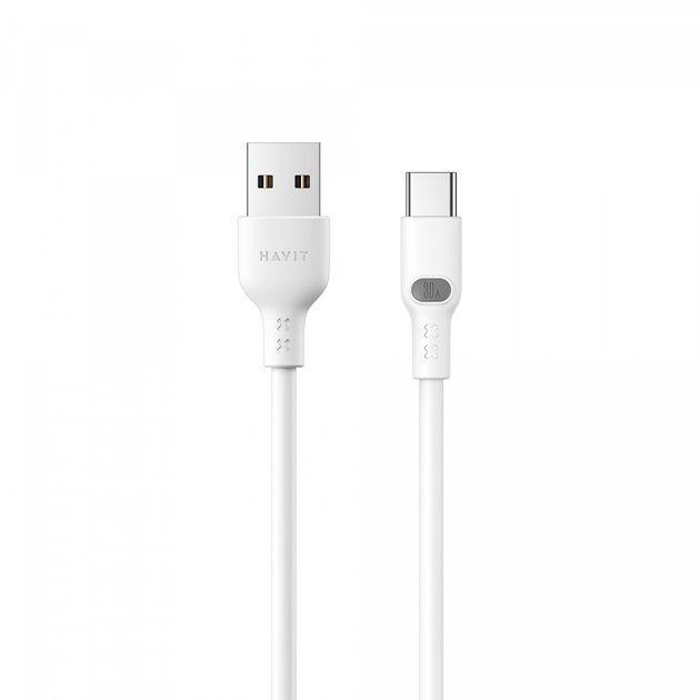 Кабель HAVIT HV-CB6282 USB-USB-C 3 A (soft силіконовий) білий 1 м F00072291 фото