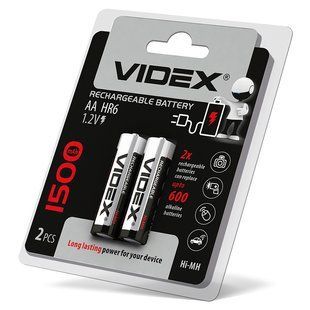 Акумулятори Videx HR6/AA 1500mAh double blister/2pcs 20/200 F00072379 фото