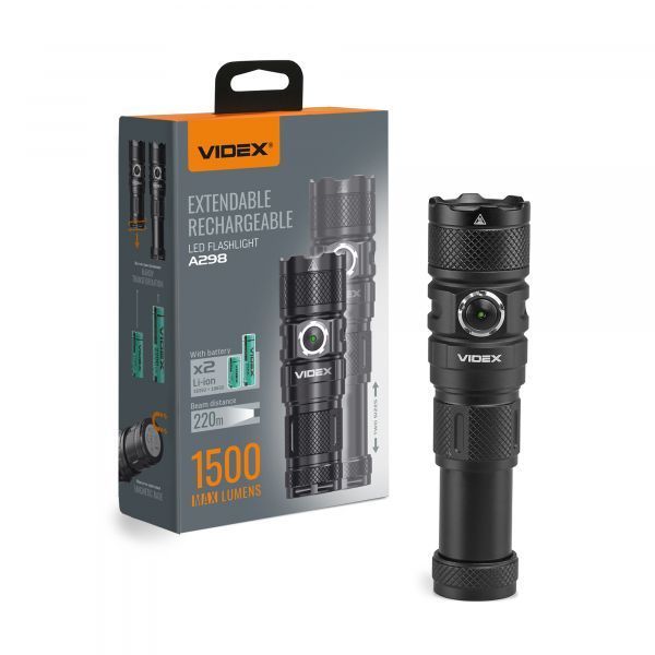 Портативний світлодіодний ліхтарик VIDEX VLF-A298 1500Lm 5000K (20шт/ящ) F00068688 фото