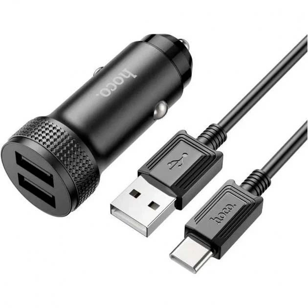 Автомобільний зарядний пристрій HOCO Z49 Level 2USB (Сірий) F00072487 фото