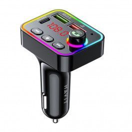 FM модулятор HAVIT HV-FM819BT USB+USB-C (PD+QC) RGB Black (40шт/ящ) F00072278 фото