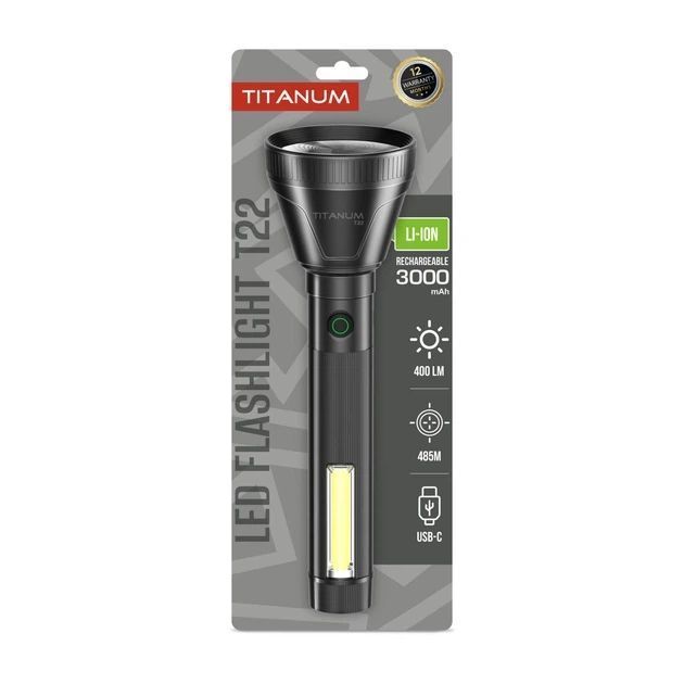 Портативний світлодіодний ліхтар TITANUM TLF-T22 400Lm 10000/9000K Black (20/40) F00073385 фото