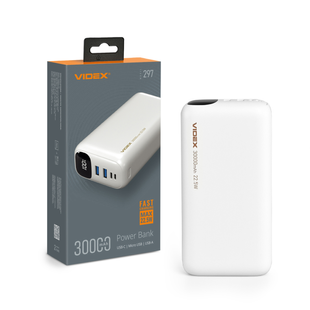 Повербанк Videx 30000 mAh VPB-297 22.5 Вт білий F00073100 фото